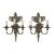 Mid 20th Century Italian Louis XVI Style Patinated Metal 3-Light Wall Sconces - a Pair For Sale