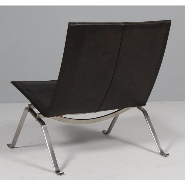 Metal PK22 Lounge Chair in Full Grain Aniline Leather by Poul Kjærholm for Fritz Hansen, 1970s For Sale - Image 7 of 9