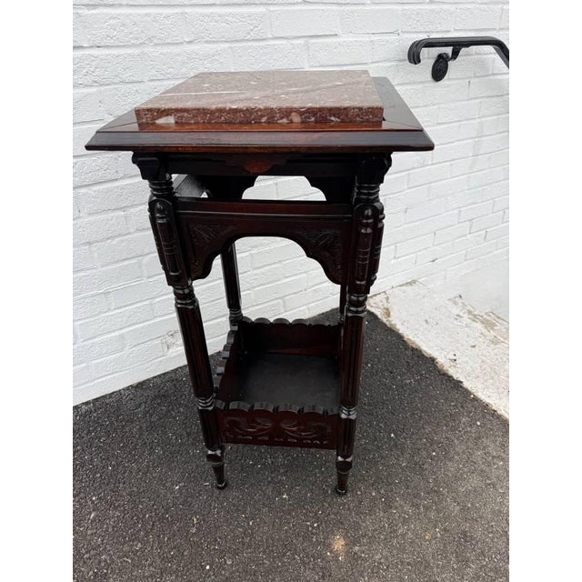 Antique Victorian Eastlake-Style Parlor 2 Tier Side Table or Stand For Sale - Image 11 of 11