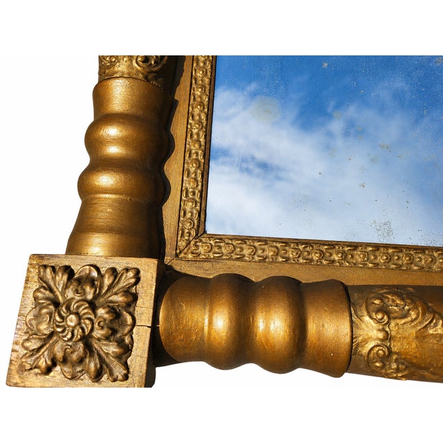 19th Century American Empire Giltwood Split Baluster Wall Mirror For Sale In Boston - Image 6 of 17
