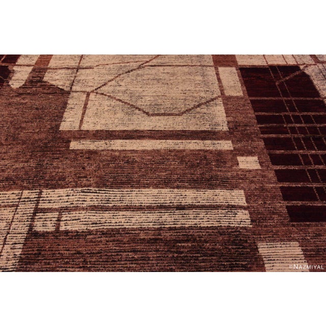Textile Nazmiyal Collection Tribal Geometric Bold Earthy Color Large Size Modern Rug For Sale - Image 7 of 9