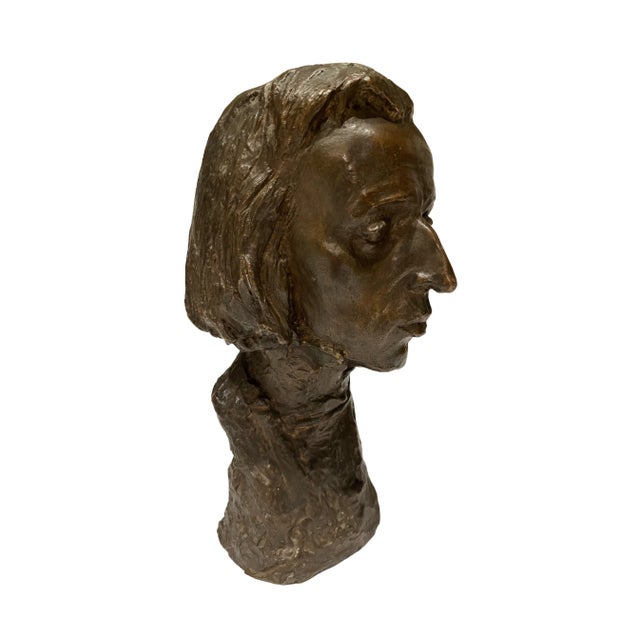 Mid 20th Century Bronze Bust of Chopin Bust by Sculptor Jiri Hanzalek For Sale - Image 10 of 10