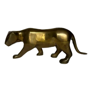 Vintage Mid 20th Century Brass Panther