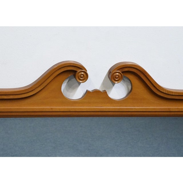High End Vintage Solid Hard Rock Maple Early American Colonial 48" Swan Neck Pediment Mirror 5085 For Sale - Image 4 of 7