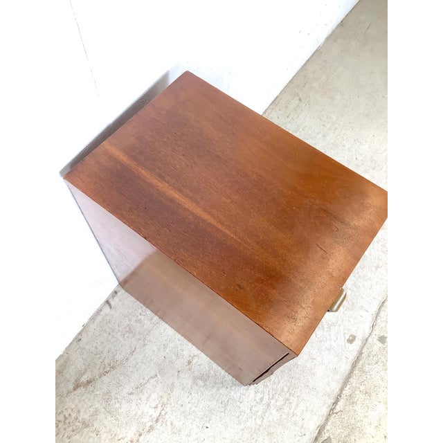 Wood Vintage American Modern Two-Drawer Nightstand For Sale - Image 7 of 18