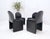 Set 4 Italian Mid Century Modern Black Leather Dining Chairs Bellini Style MINT! For Sale - Image 12 of 13
