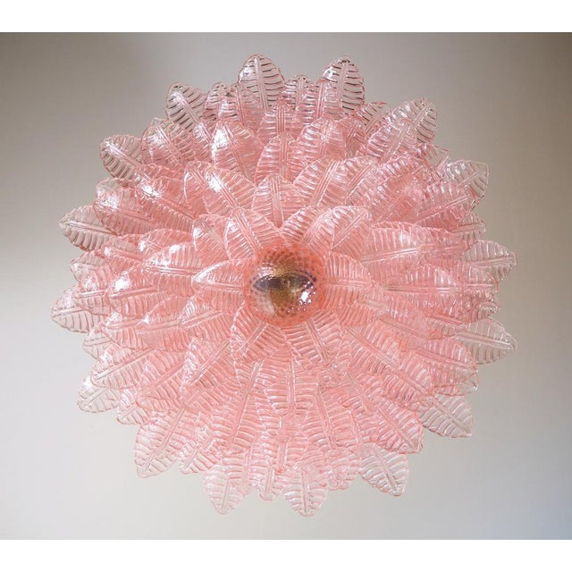 Large Murano Glass Chandelier with 100 Pink Felci Glasses, 1990s For Sale - Image 12 of 17