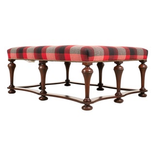Ralph Lauren Mahogany Plaid Sadler Cocktail Ottoman 4 Ft. For Sale