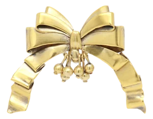 Antique William Spratling Mexican Gilt Sterling Silver Bow or Ribbon Brooch