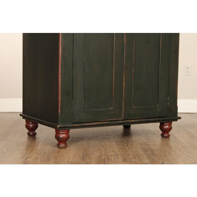 Brown Oley Valley Reproductions Distress Painted Cupboard For Sale - Image 8 of 12