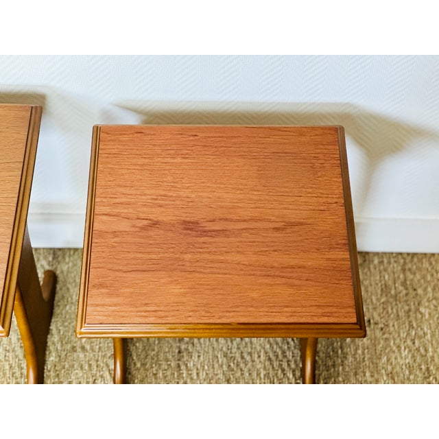Scandinavian Teak Nesting Tables, 1960s, Set of 3 For Sale - Image 16 of 17