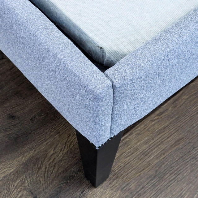 West Elm Modern Upholstered Bed Frame With Tufted Headboard - Queen Size For Sale - Image 9 of 12