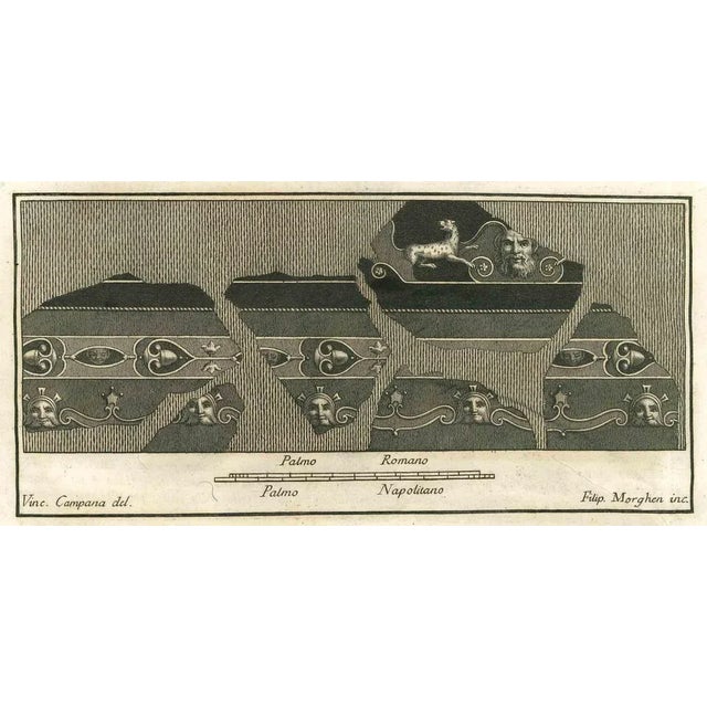 Decorative Wall Fresco from "Antiquities of Herculaneum" is an etching on paper realized by Filippo Morghen in the 18th...