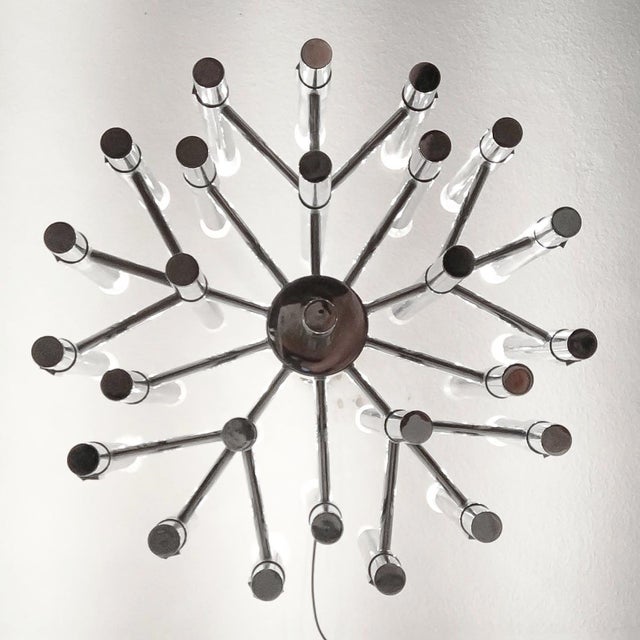 Brutalist 25-Light Chandelier in Chrome by Angelo Brotto for Esperia, Italy, 1960s For Sale - Image 6 of 9