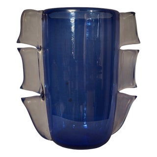 Mid-Century Sky Blue Murano Art Glass Vase, 2000s For Sale