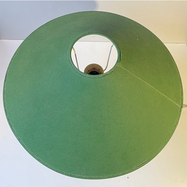 Ceramic Large Danish Stoneware Table Lamp with Green Shade from Sejer, 1970s For Sale - Image 7 of 14