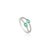 14k White Gold Double Band Ring With Pear Shape Natural Emeralds & Diamonds Size 7 For Sale - Image 4 of 15