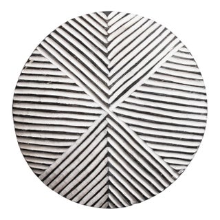 Vintage Round African Modern Zulu Shield Wall Object For Sale