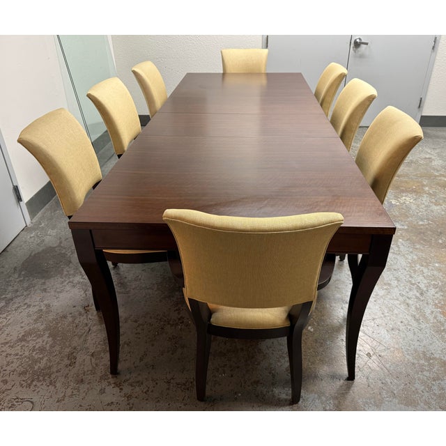 Ethan Allen Ethan Allen Barrymore Dining Table + Drew Dining Chairs, Set of Nine For Sale - Image 4 of 12