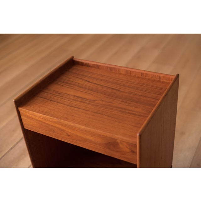 Wood Vintage Danish Teak Bedside Nightstand End Table by Søborg Møbler For Sale - Image 7 of 18