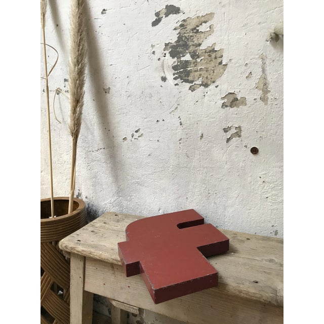 Vintage Industrial Metal Letter F For Sale - Image 4 of 6