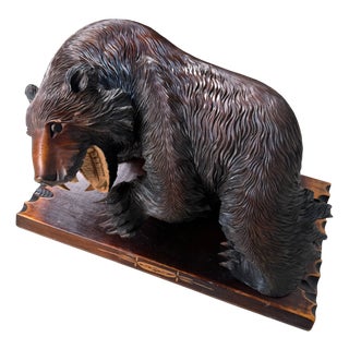 Ainu Wooden Bear Sculpture, 1950s For Sale