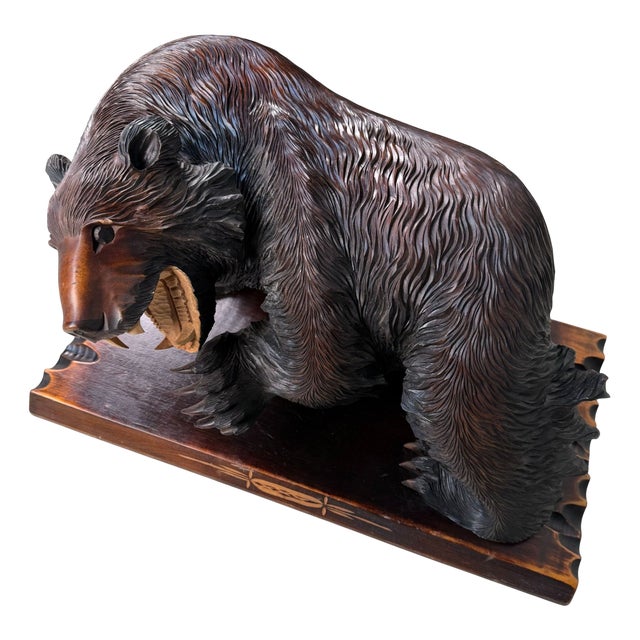 Ainu Wooden Bear Sculpture, 1950s For Sale
