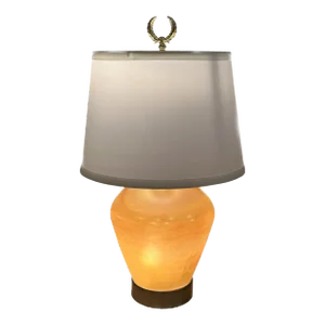 Signed Correia Studio Art Glass Gold Iridescent Lamp