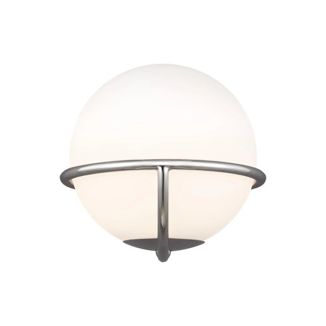 The modernist Apollo impresses with perfectly balanced White Opal Etched Glass globes that gently rest within a spherical...