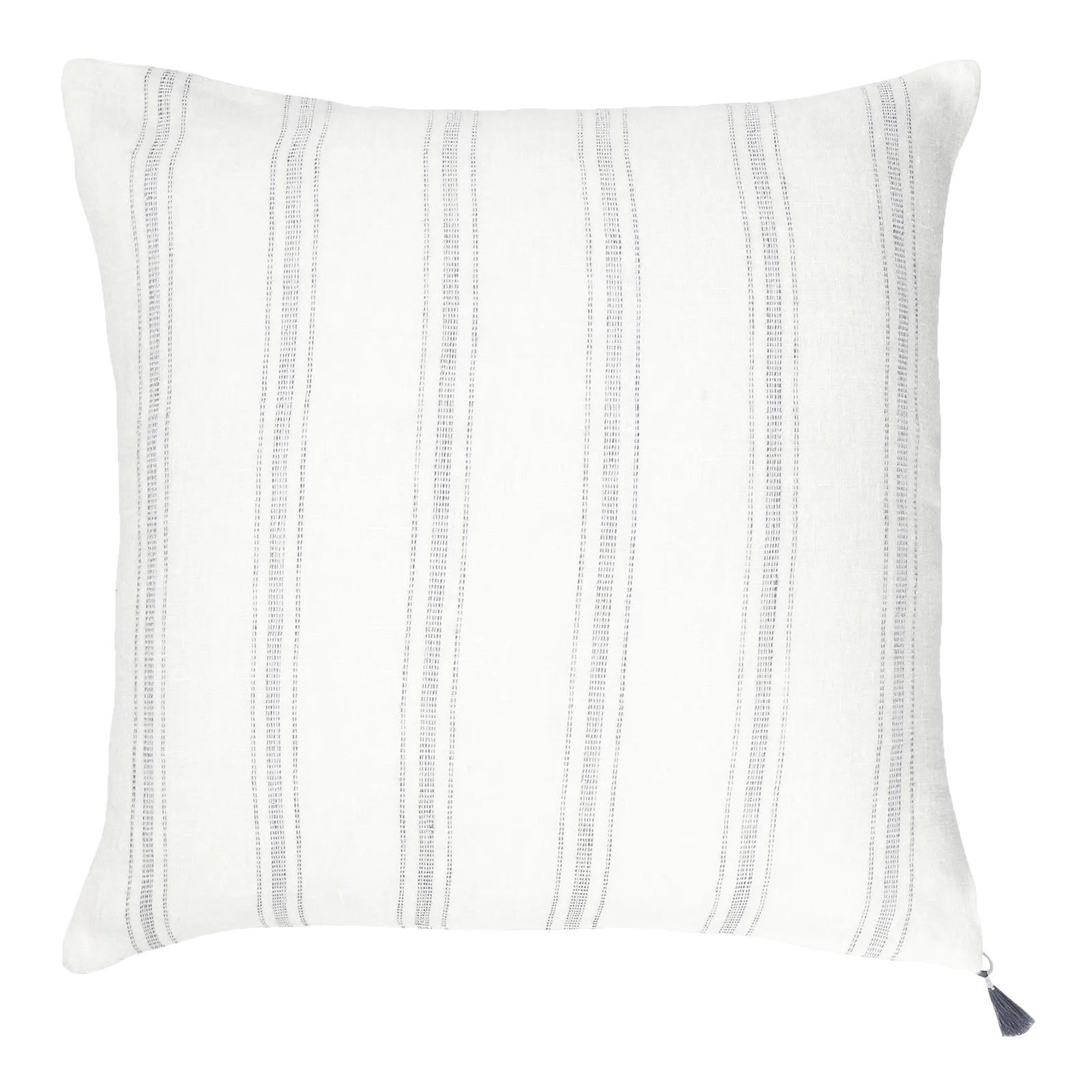 White Linen Pillow Cover With Light Grey Stripes Chairish
