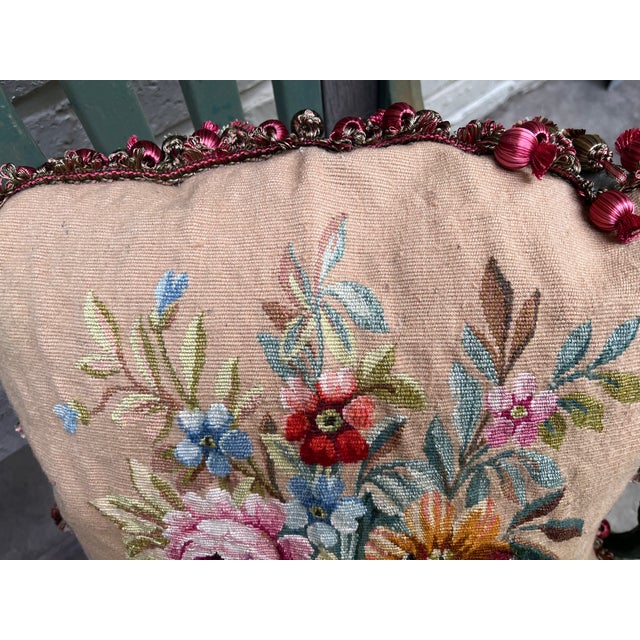 Early 20th Century A Set of Antique Aubusson Tapestry Pillows For Sale - Image 5 of 8