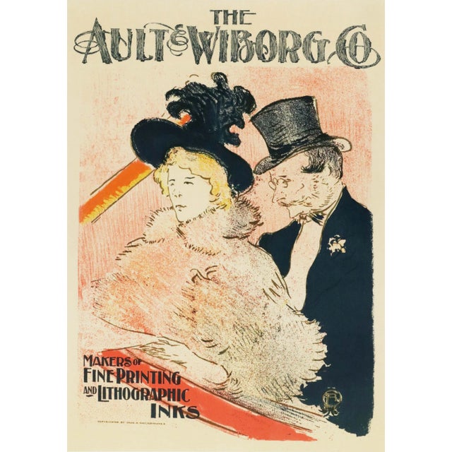 Art Nouveau Copy of 1946 Swiss Poster, Ault Wiborg, Toulouse Lautrec, Les Editions Holbein For Sale - Image 3 of 4