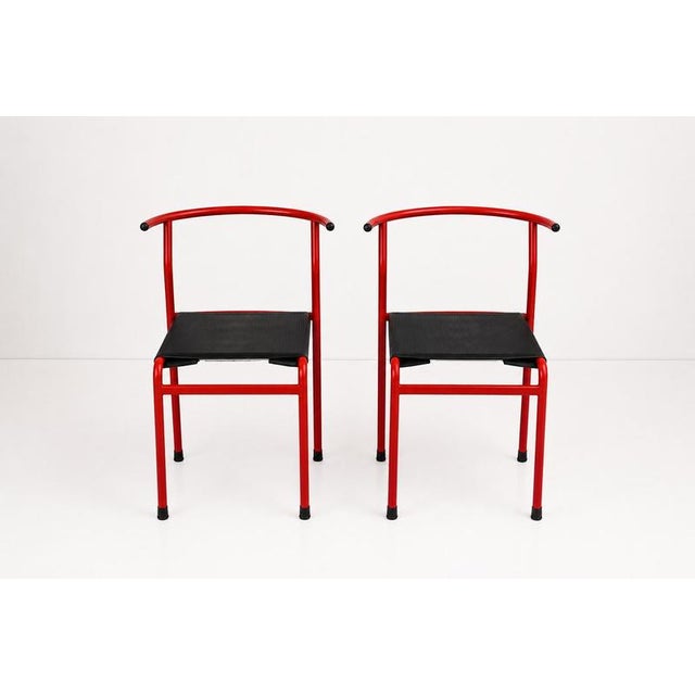 Plastic Vintage Cafe Chairs from Phillip Starck for Baleri Italia, 1980s, Set of 6 For Sale - Image 7 of 11