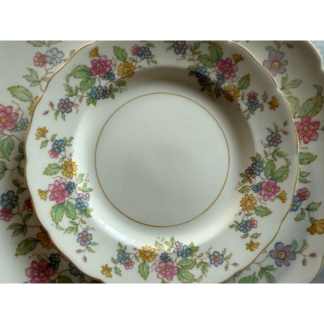 Ceramic Mid 20th Century "Patricia" Pattern Plates by Canonsburg Pottery - Set of 7 For Sale - Image 7 of 11
