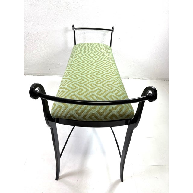 Modern Late 20th Century Iron Upholstered Bench For Sale In Philadelphia - Image 6 of 9