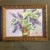 1980’s Original Primitive Folk Art Lilacs Watercolor Painting Ornate Frame For Sale - Image 4 of 4