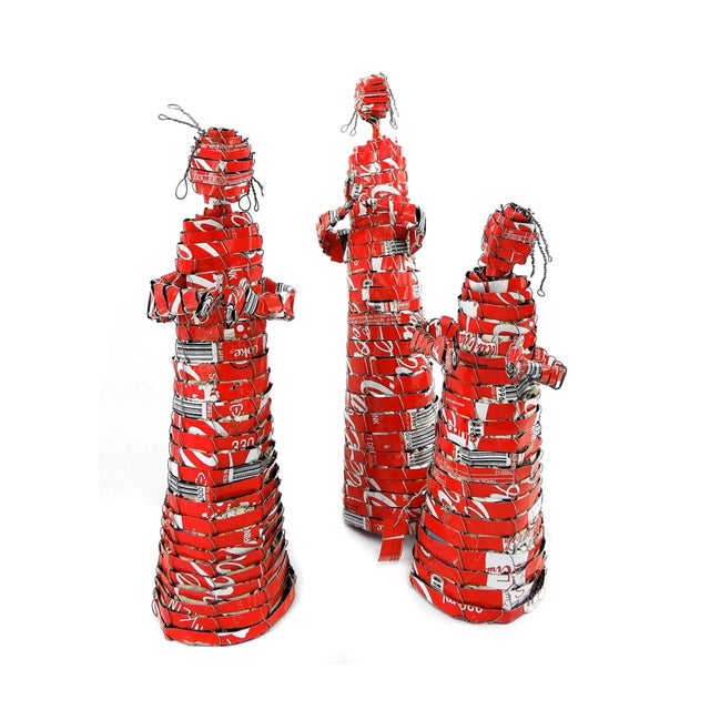 African Early 20th Century Praying Figure Coke Cans Sculpture South Africa For Sale - Image 3 of 4