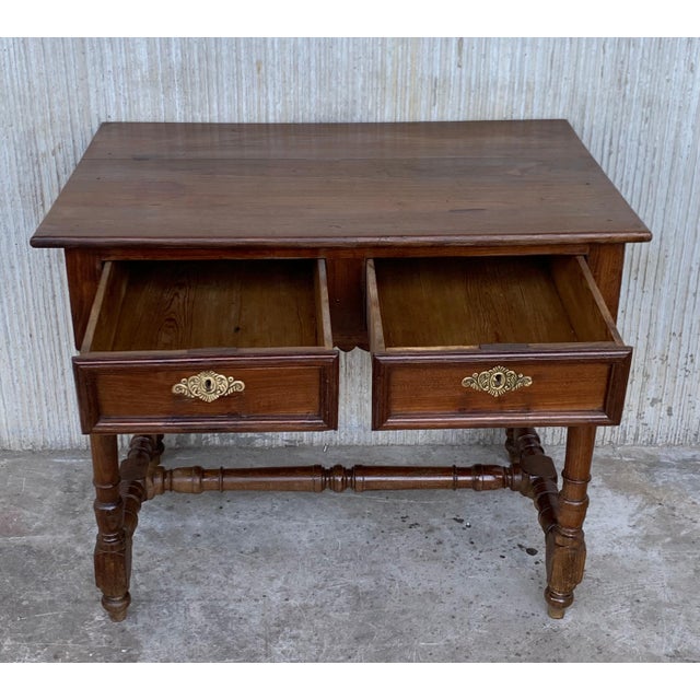 Early 20th Century Early 20th Spanish Mobila Country Farm Desk with, Side Table or Butcher Block For Sale - Image 5 of 18