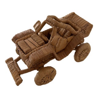 Handcrafted Vintage Rattan Safari Jeep For Sale