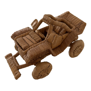 Handcrafted Vintage Rattan Safari Jeep