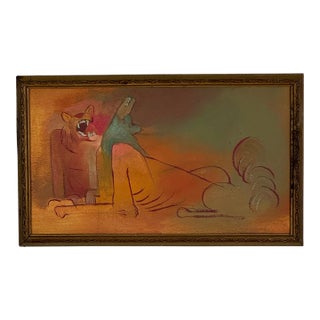 Original Vintage Ny Artist Eugene Arcieri O/B Mid 20th C. Painting, Framed & Signed For Sale