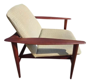 1960s Danish Modern Teak Lounge Chair Paddle Armchair Denmark