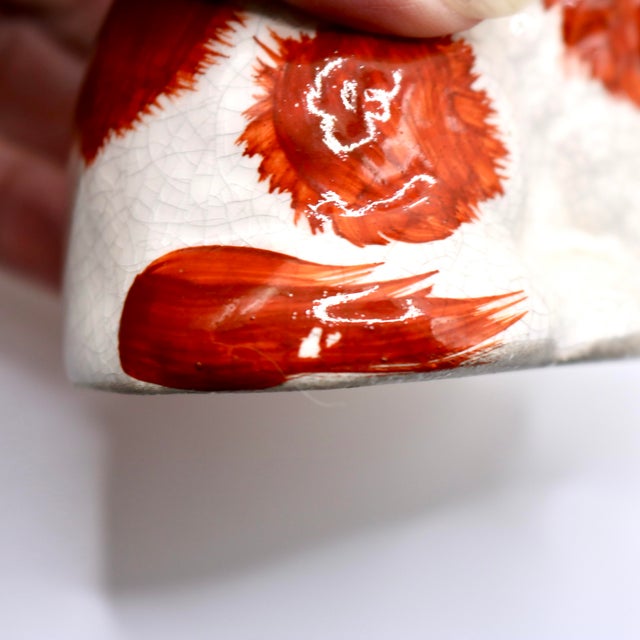 Orange Vintage Staffordshire Style Miniature Ceramic Spaniel Mantel Dogs - Pair For Sale - Image 8 of 9