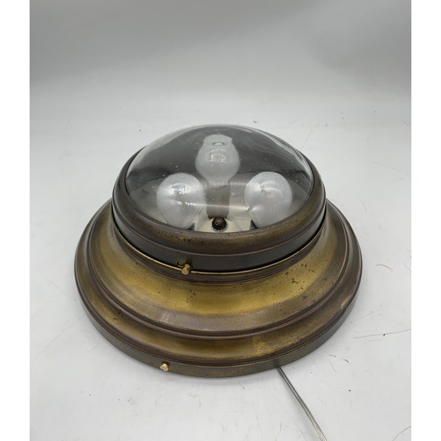 Wall Light in Brass and Glass, 1950s For Sale - Image 3 of 6
