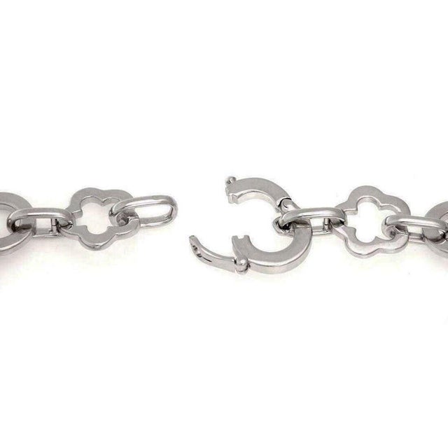 Chanel Chanel Camellia 18k White Gold Floral Circle Charm Link Bracelet For Sale - Image 4 of 4
