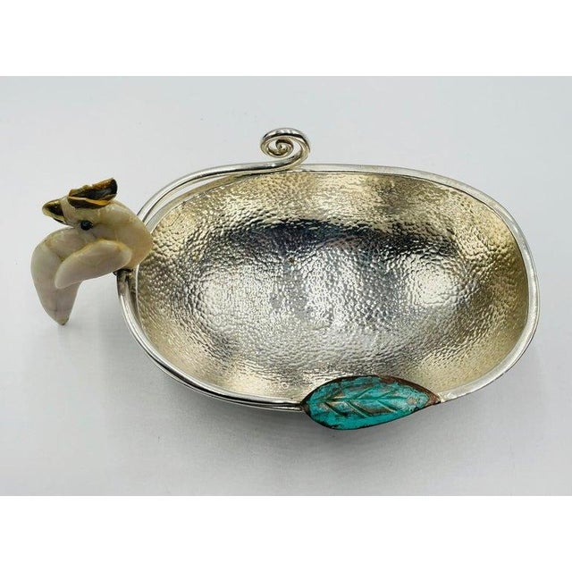 Emilia Castillo Cockatoo Silver Bowl With Volcanic Rock Base, 1980s For Sale - Image 14 of 18