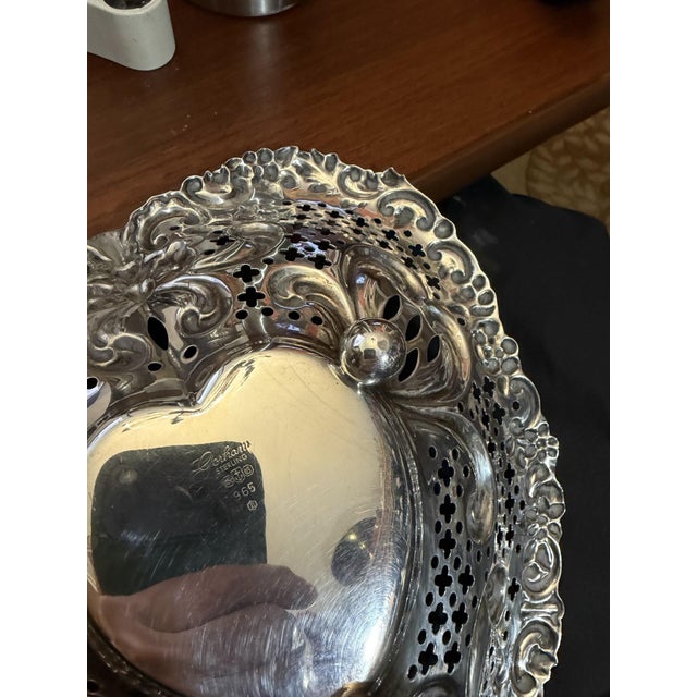 Silver Sterling Silver Gorham Chantilly Heart Dish/ Fruit Bowl 10 Ozs. For Sale - Image 8 of 9