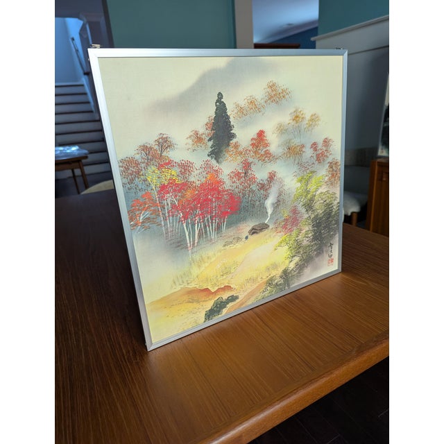 1980s Vintage Japanese Four Seasons Sansui Landscape Prints - Set of 4 For Sale - Image 17 of 17