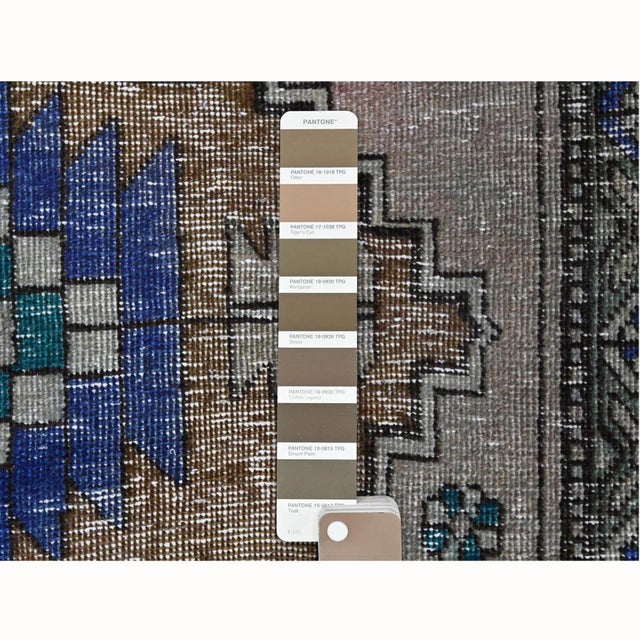 Vintage Persian Hamadan Earth Tone Abrash Wool Rug For Sale - Image 4 of 8