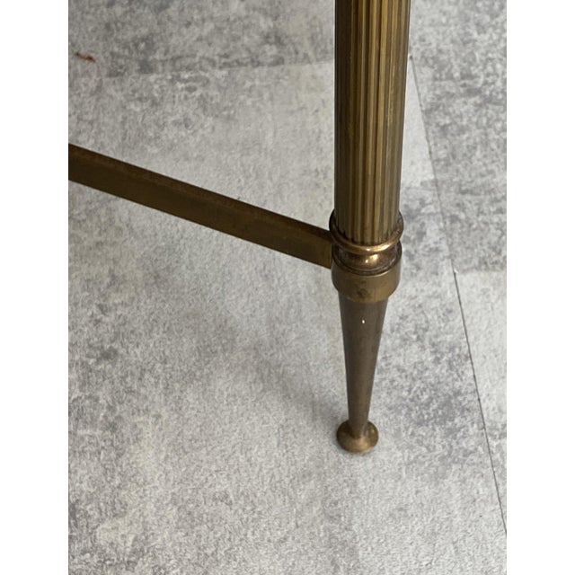 1960s Vintage Coffee Table in White and Grey Marble with Gilt Brass Metal Frame, 1960s For Sale - Image 5 of 18